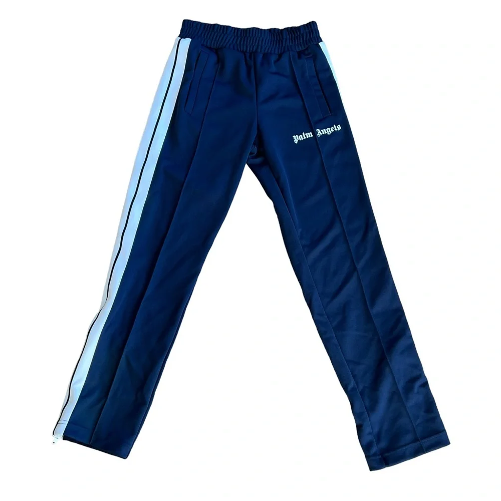 Palm Angels Track Pants Men’s Size Small CORE CLASSIC COLOR NAVY BLUE WHITE